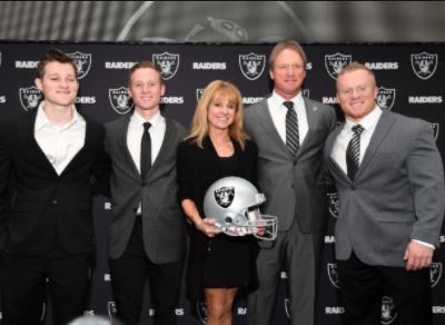 Michael Gruden with his parents Jon and Cindy Gruden and siblings Deuce and Jayson Gruden